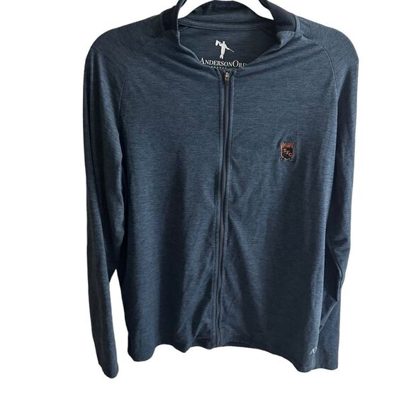 Anderson Ord Performance Apparel Blue Zip Up Athletic Pullover Size Medium - Picture 2 of 9
